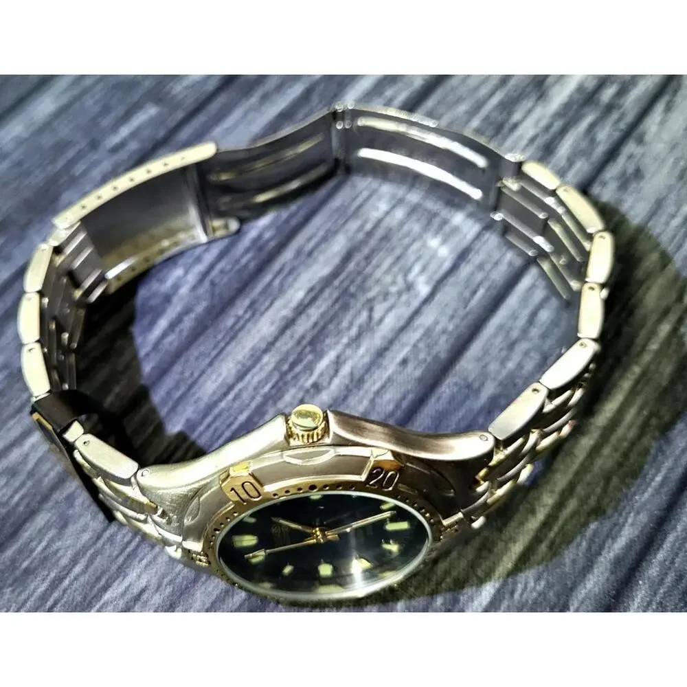 Rare Vintage NOS Gruen‎ Sport 2 Tone Watch W Box & Papers